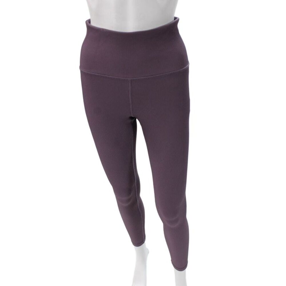 Athleta Women Purple Striped Ankle Leggings Size S